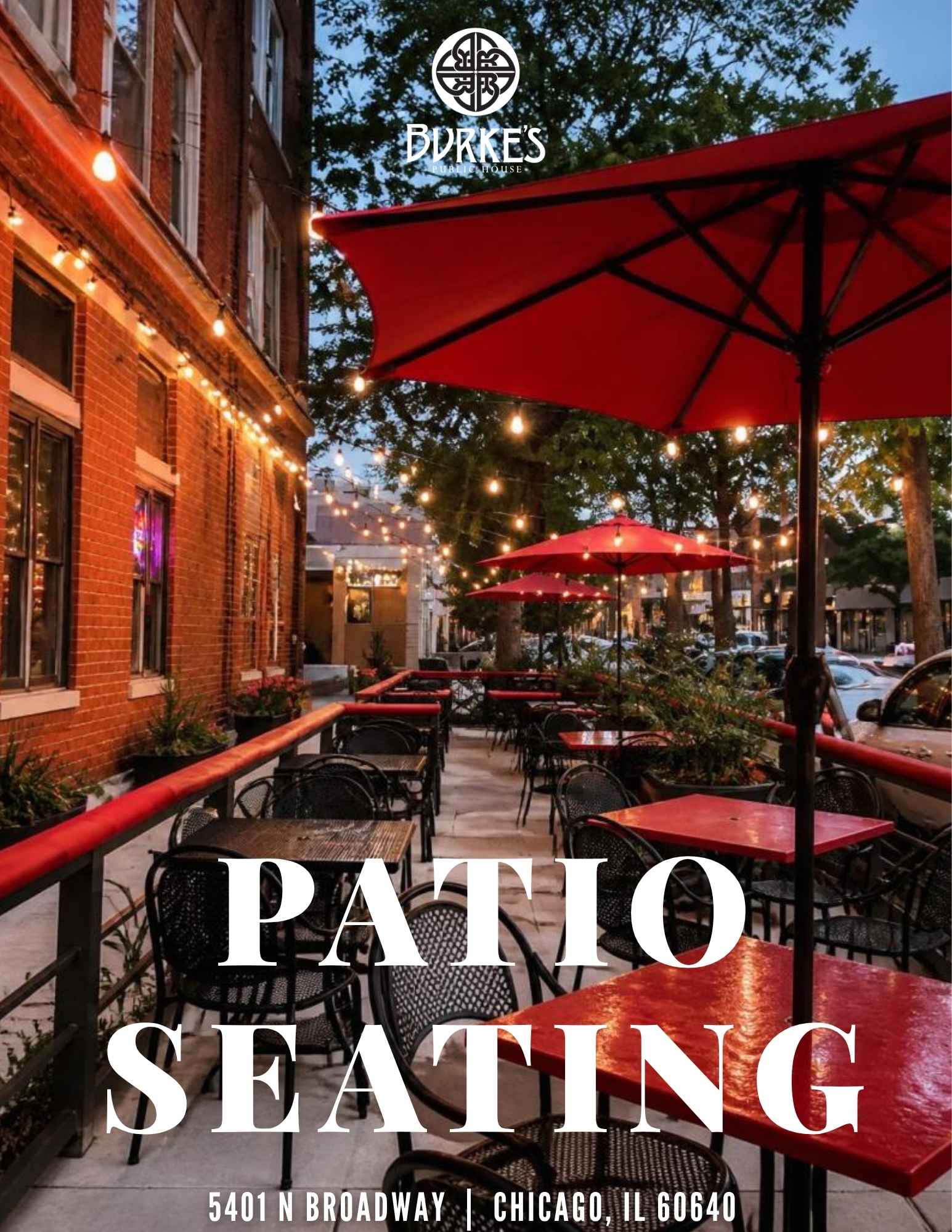 patio seating available at burke's public house